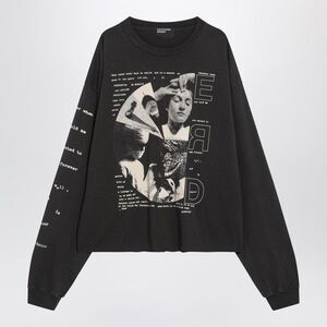Enfants Riches Déprimés Black Vintage-Effect T-Shirt With Print Men